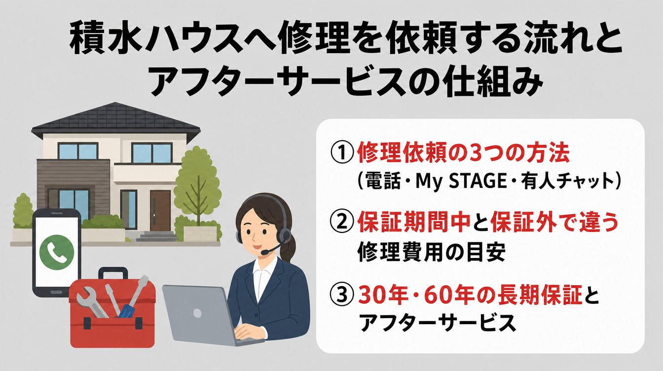 積水ハウスへ修理を依頼する流れとアフターサービスの仕組み
