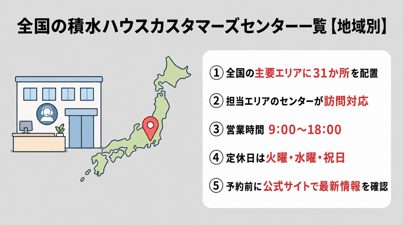 全国の積水ハウスカスタマーズセンター一覧【地域別】