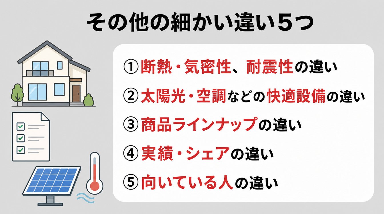 その他の細かい違い5つ