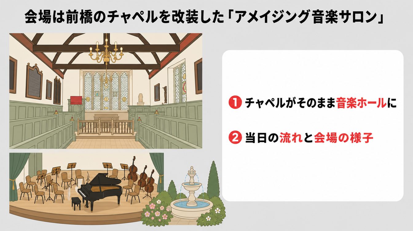 会場は前橋のチャペルを改装した「アメイジング音楽サロン」