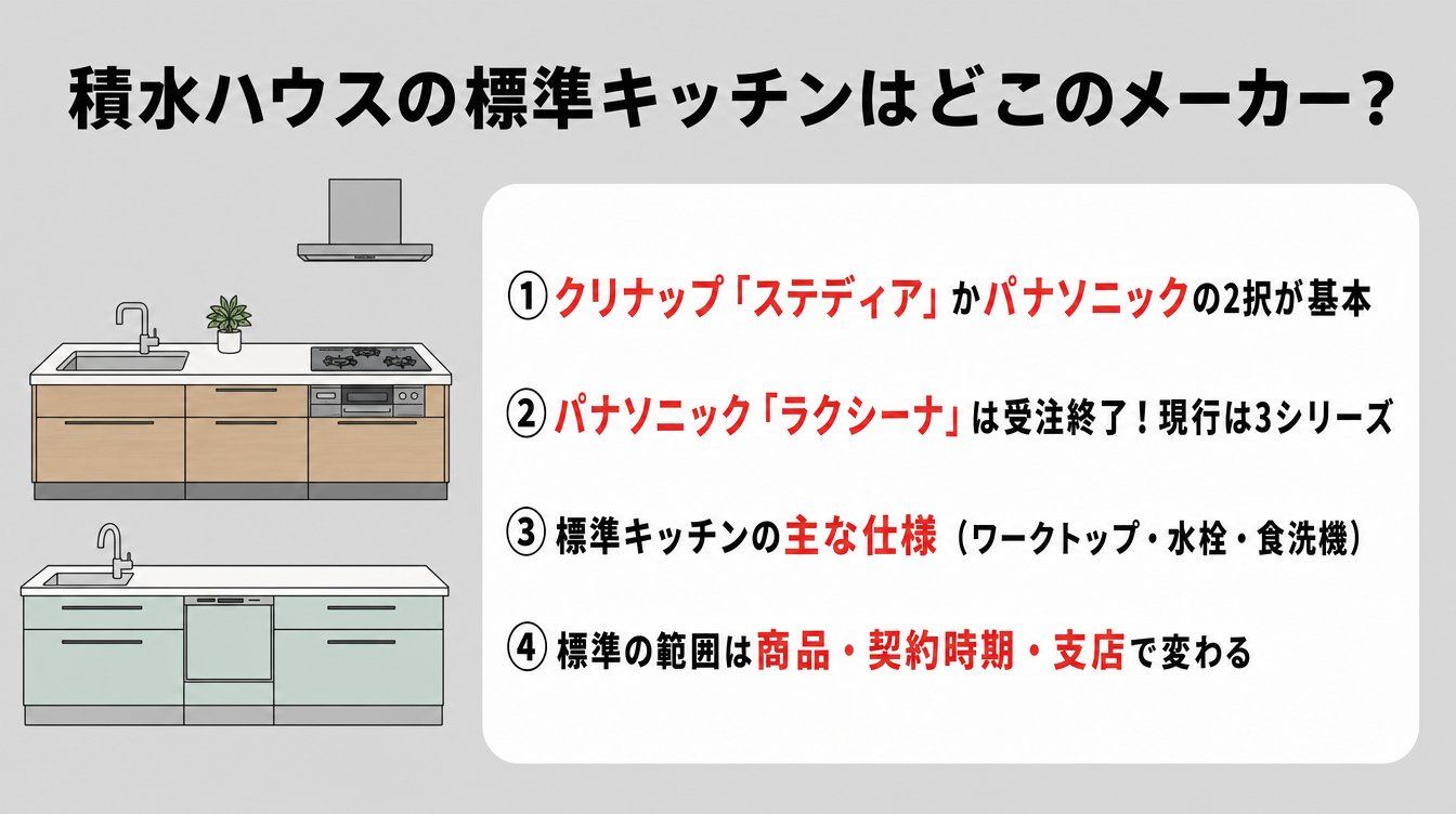 積水ハウスの標準キッチンはどこのメーカー?