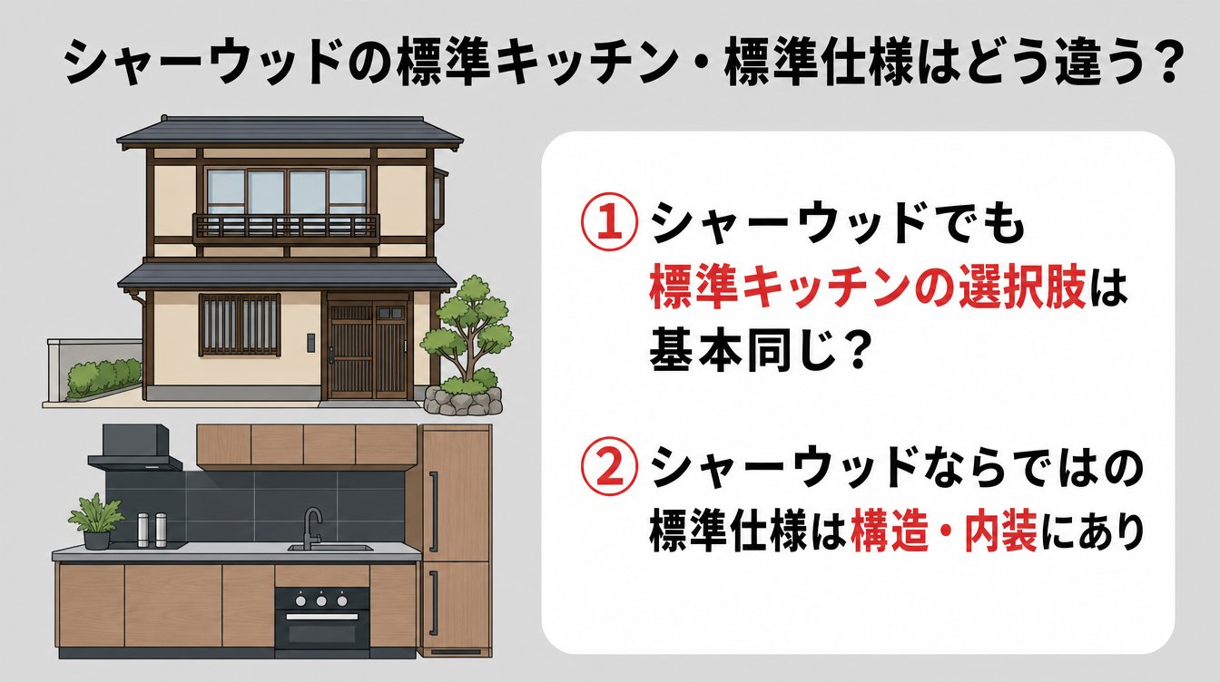 シャーウッドの標準キッチン・標準仕様はどう違う?