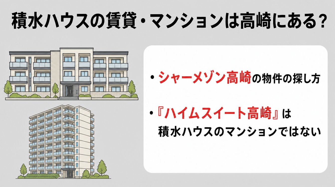 積水ハウスの賃貸・マンションは高崎にある?