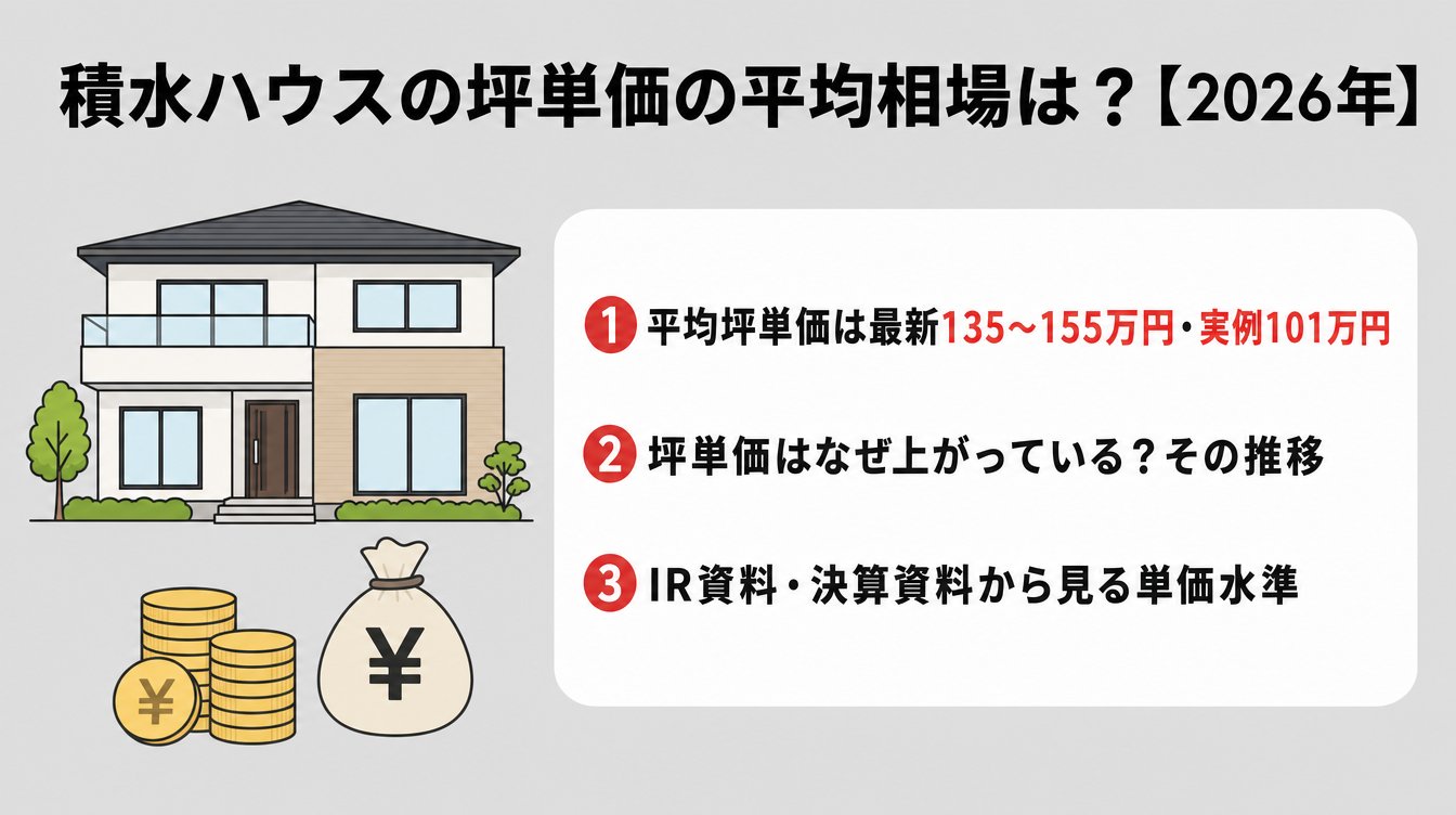 積水ハウスの坪単価の平均相場は？【2026年】