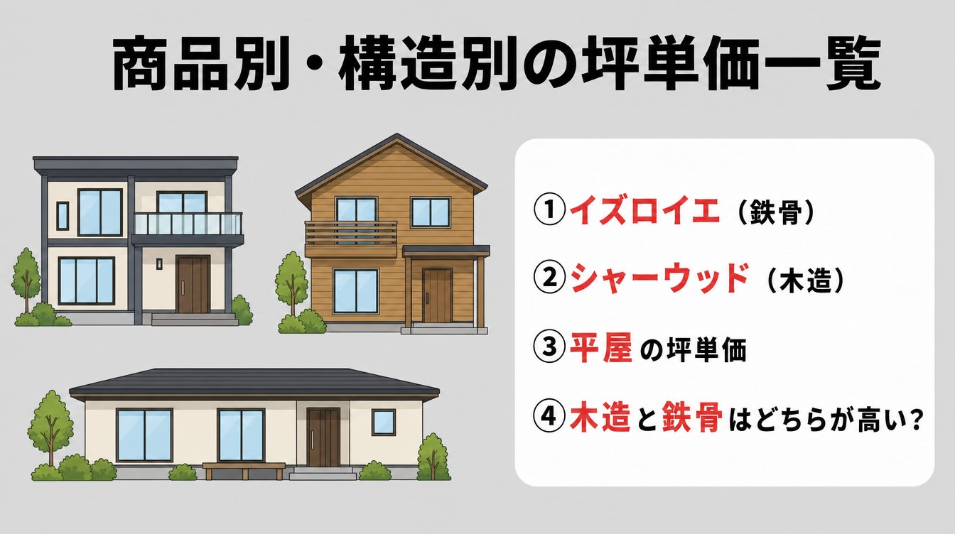 商品別・構造別の坪単価一覧