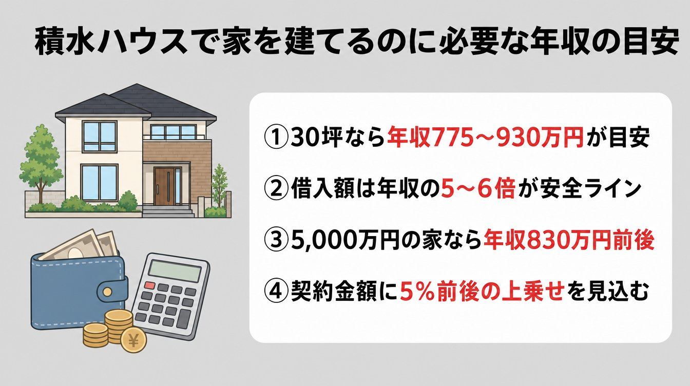 積水ハウスで家を建てるのに必要な年収の目安