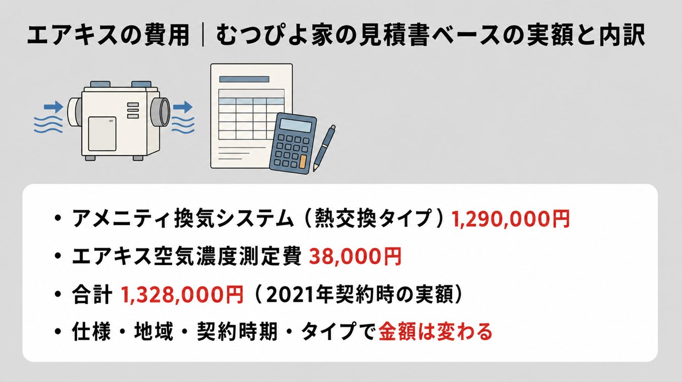 エアキスの費用|むつぴよ家の見積書ベースの実額と内訳