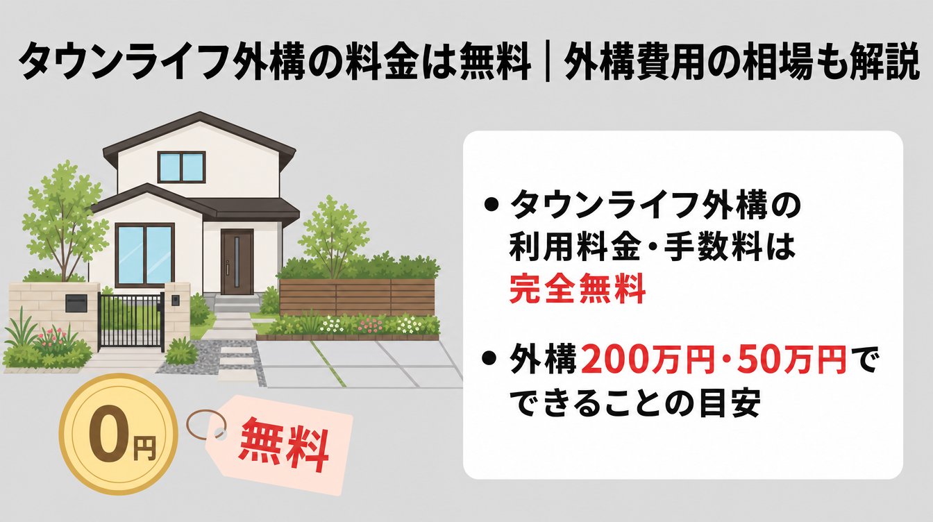 タウンライフ外構の料金は無料｜外構費用の相場も解説