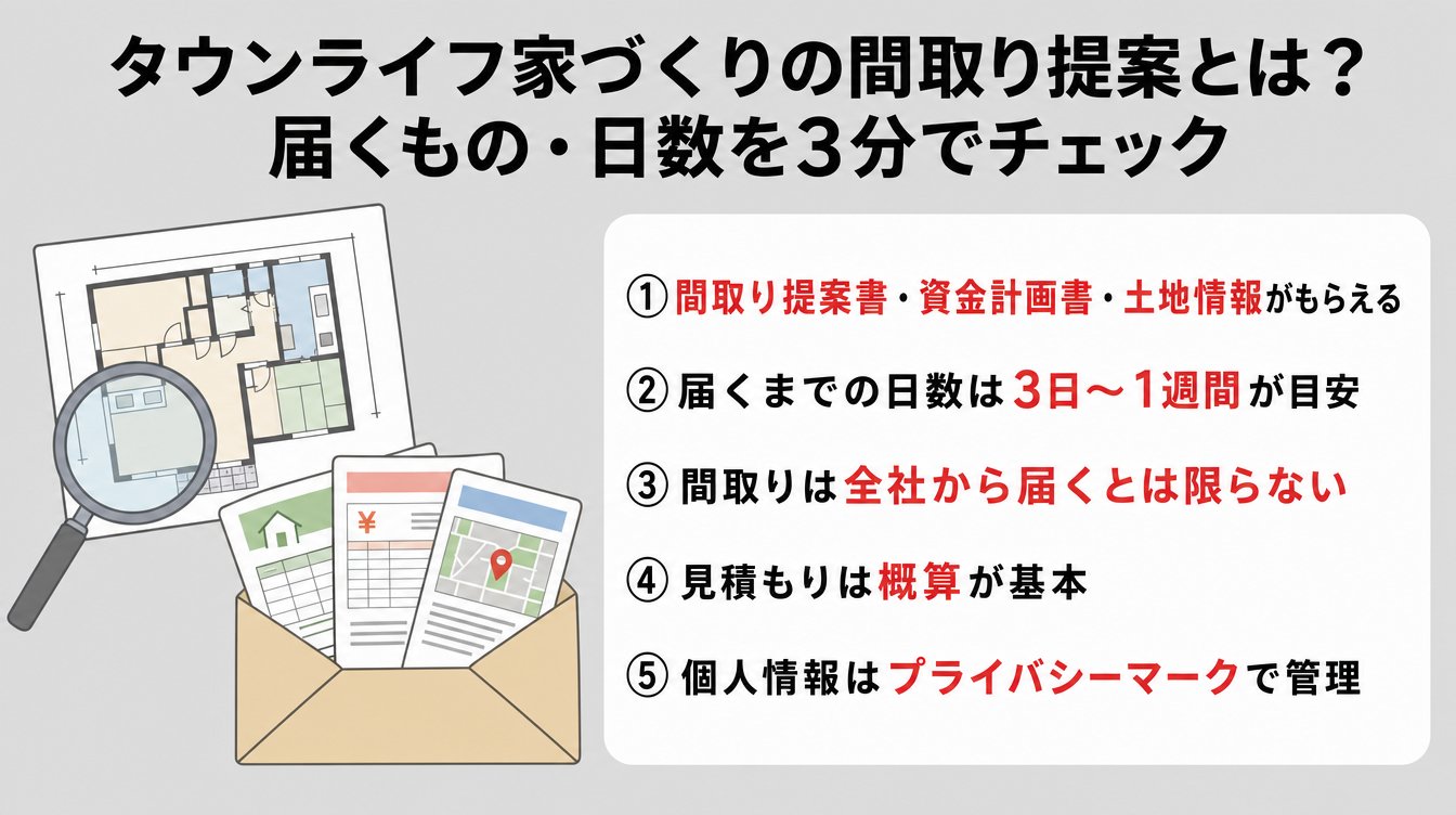 タウンライフ家づくりの間取り提案とは?届くもの・日数を3分でチェック