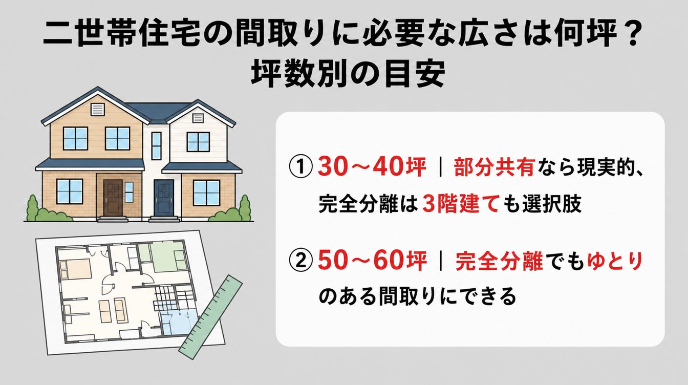 二世帯住宅の間取りに必要な広さは何坪?坪数別の目安