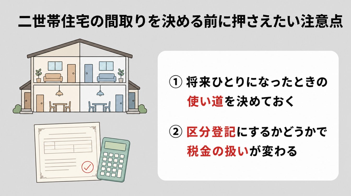 二世帯住宅の間取りを決める前に押さえたい注意点