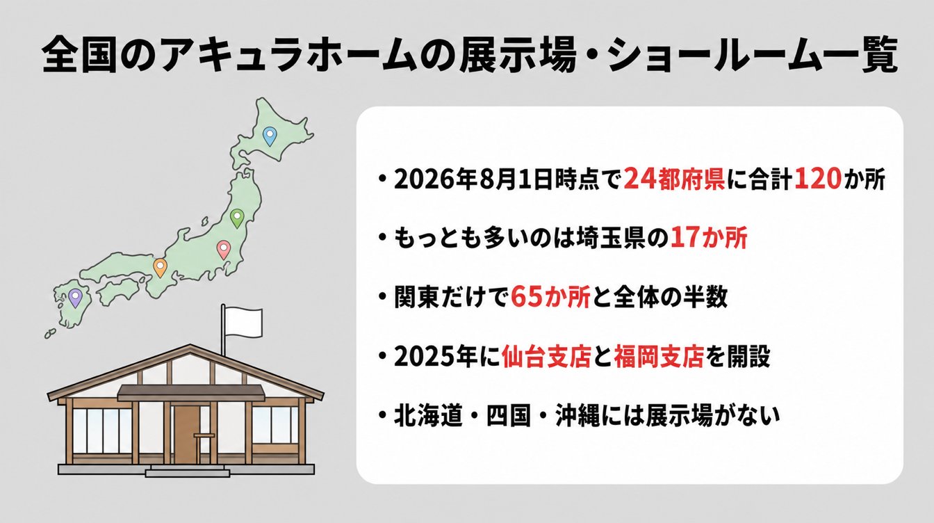 全国のアキュラホームの展示場・ショールーム一覧