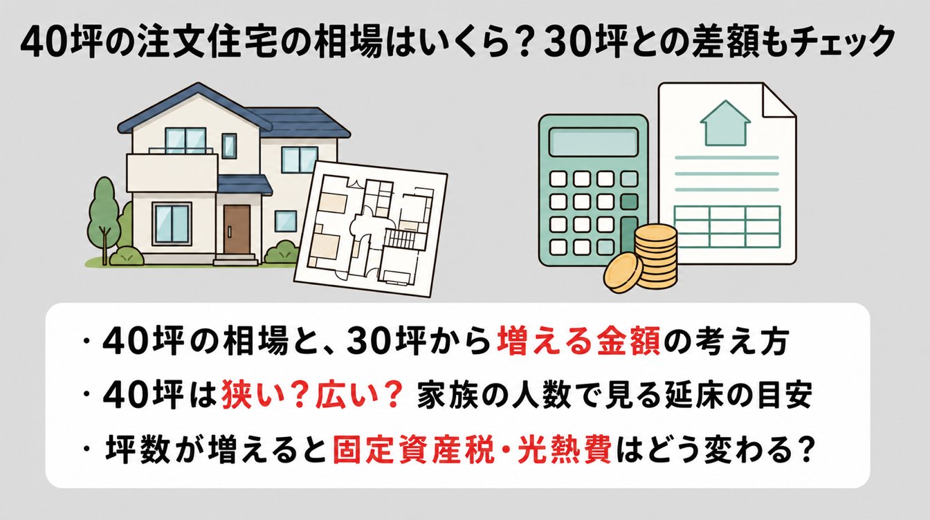 40坪の注文住宅の相場はいくら？30坪との差額もチェック