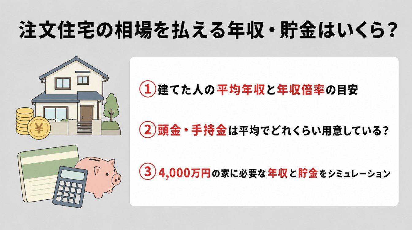 注文住宅の相場を払える年収・貯金はいくら？