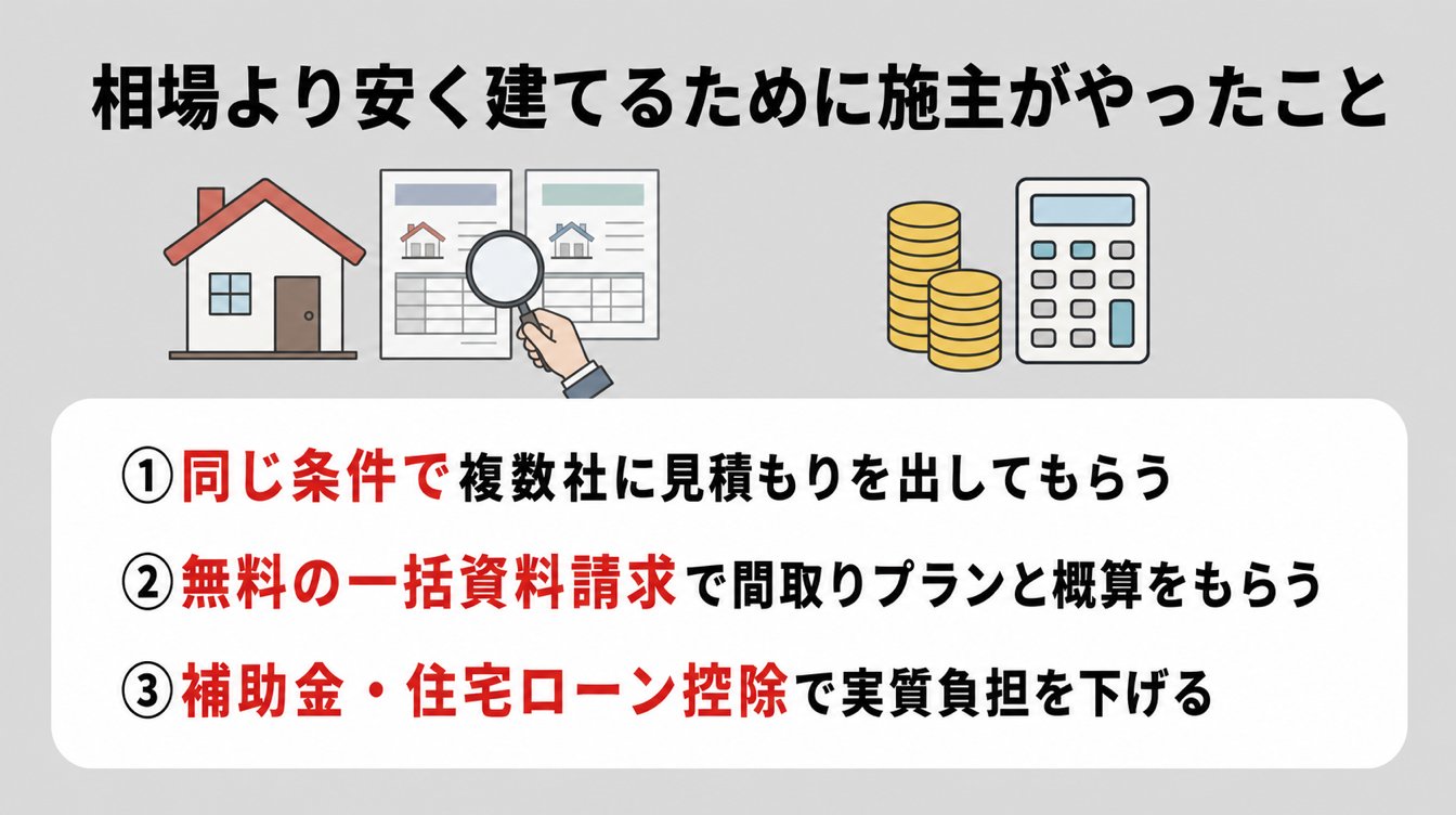 相場より安く建てるために施主がやったこと