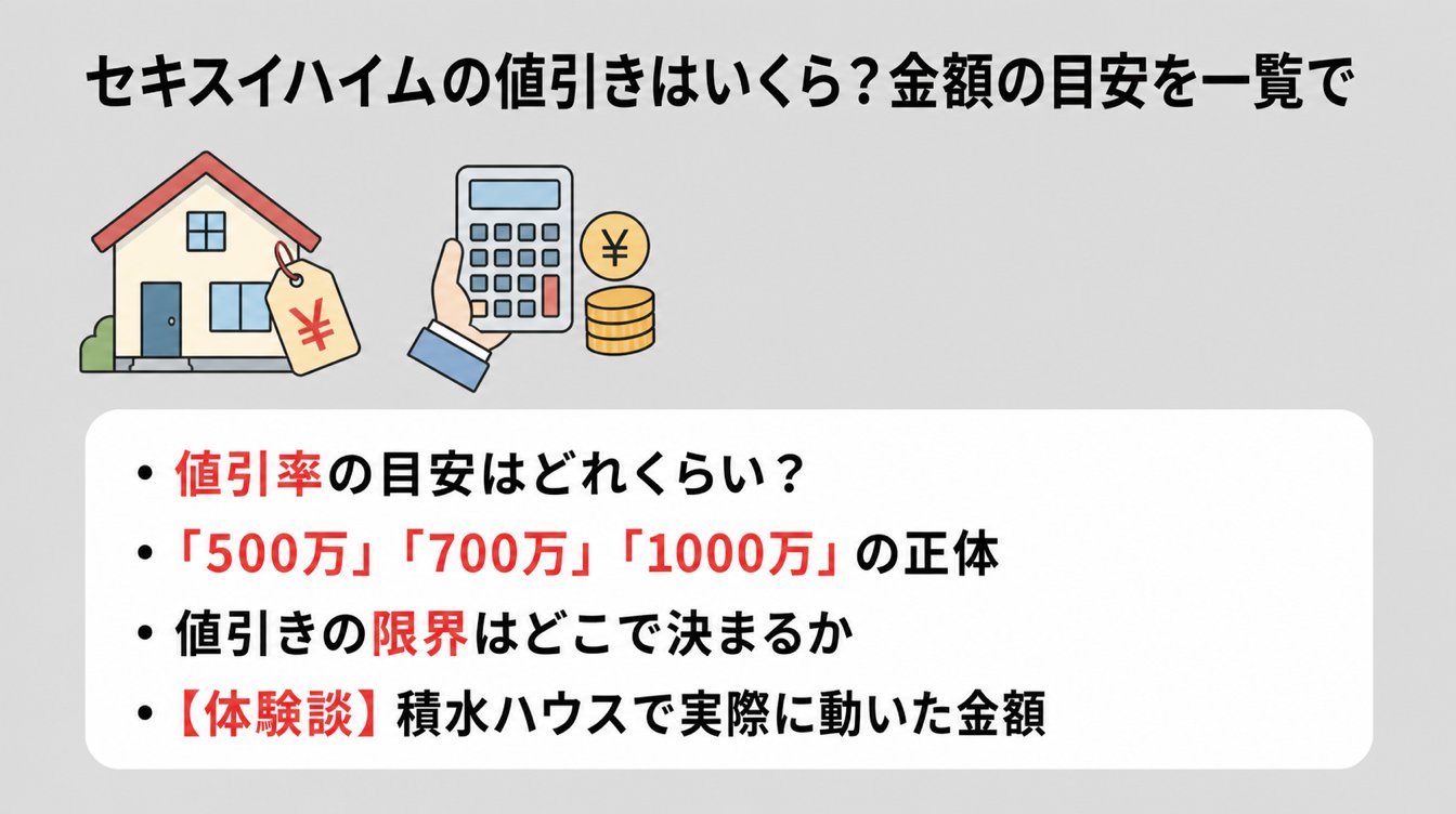 セキスイハイムの値引きはいくら？金額の目安を一覧で