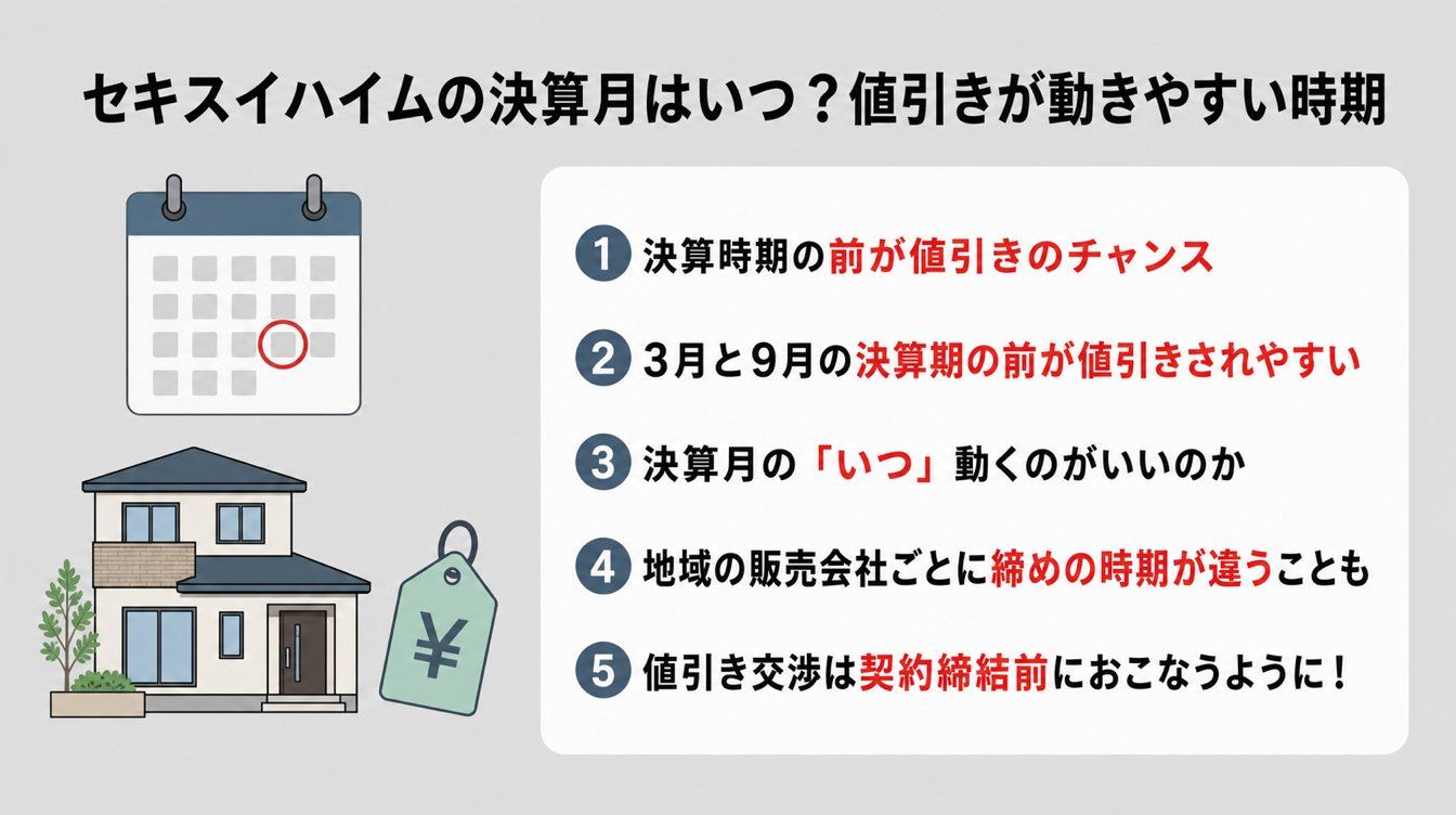 セキスイハイムの決算月はいつ？値引きが動きやすい時期