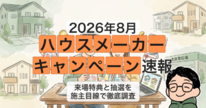 2026年8月 ハウスメーカー キャンペーン速報