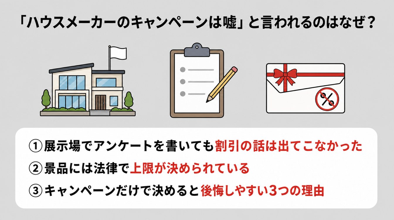 「ハウスメーカーのキャンペーンは嘘」と言われるのはなぜ？
