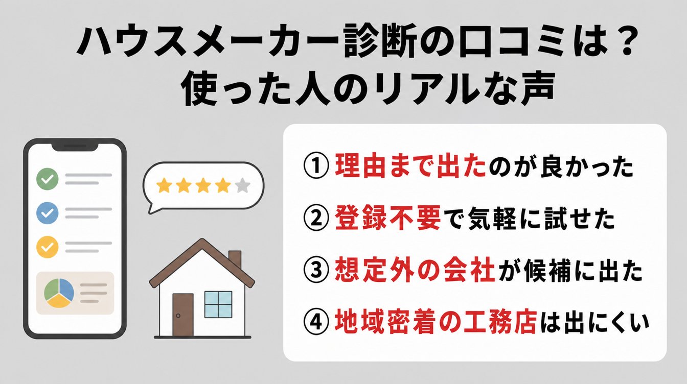 ハウスメーカー診断の口コミは？使った人のリアルな声を集めました