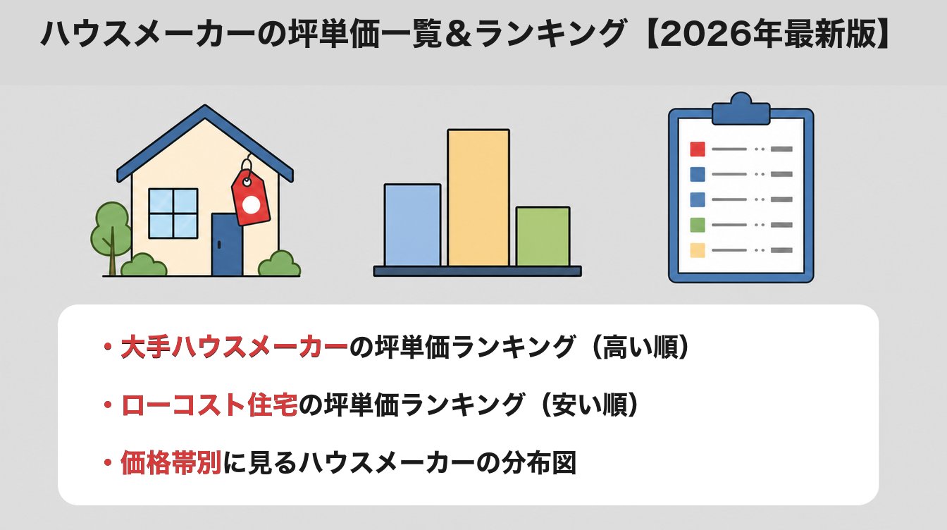 ハウスメーカーの坪単価一覧&ランキング【2026年最新版】