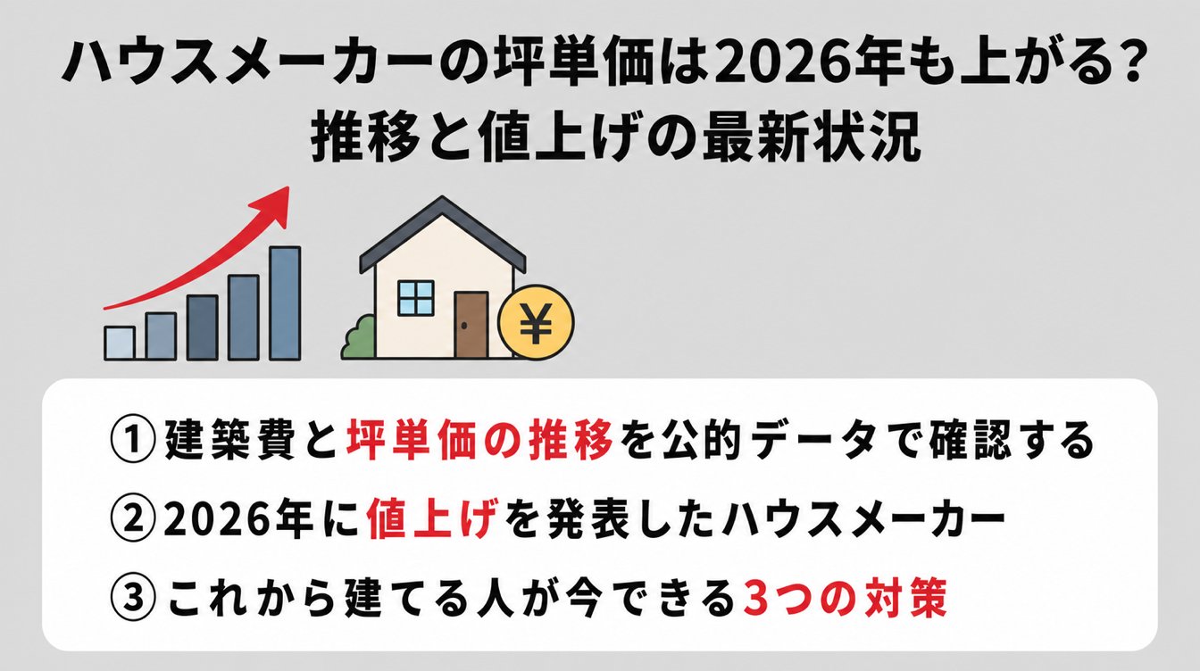 ハウスメーカーの坪単価は2026年も上がる?推移と値上げの最新状況