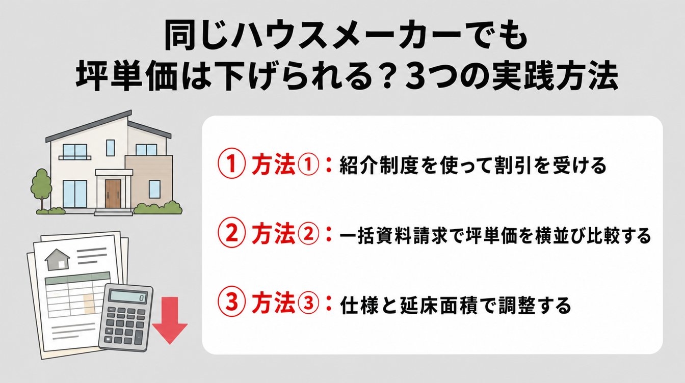 同じハウスメーカーでも坪単価は下げられる?3つの実践方法