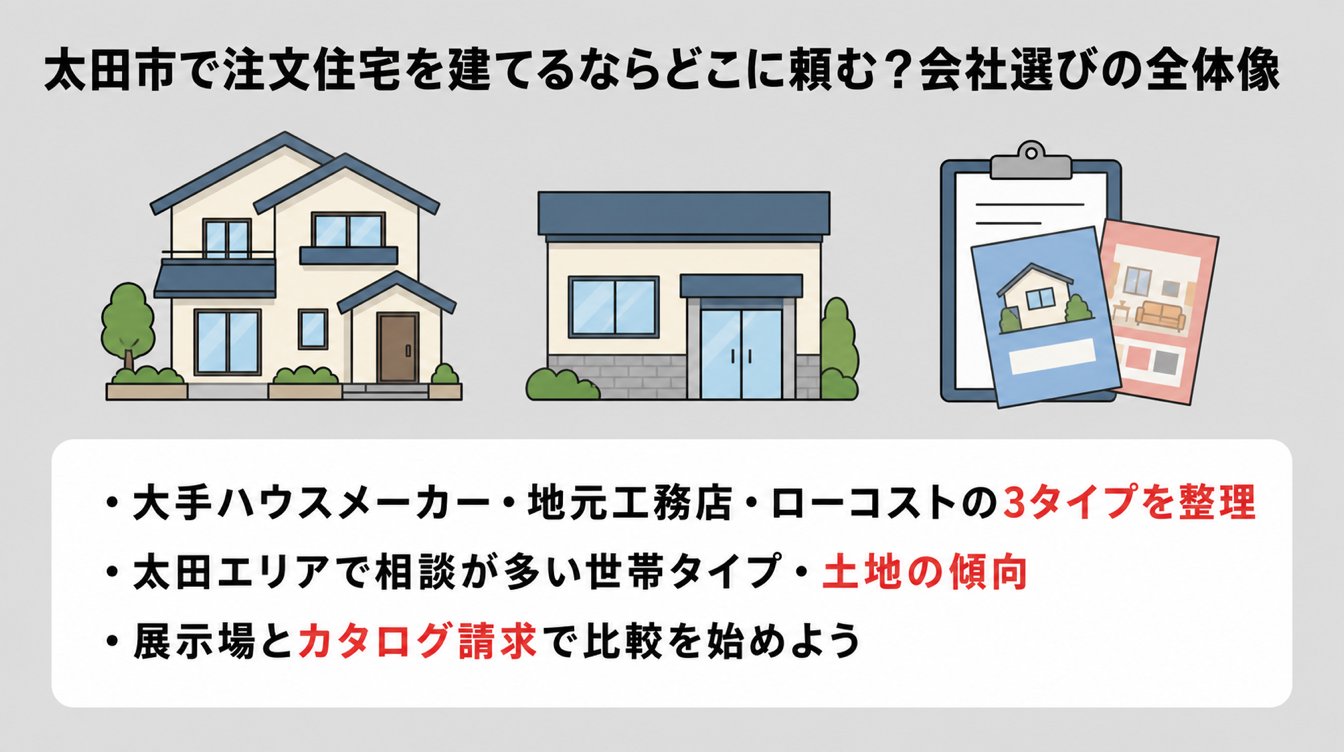 太田市で注文住宅を建てるならどこに頼む?会社選びの全体像