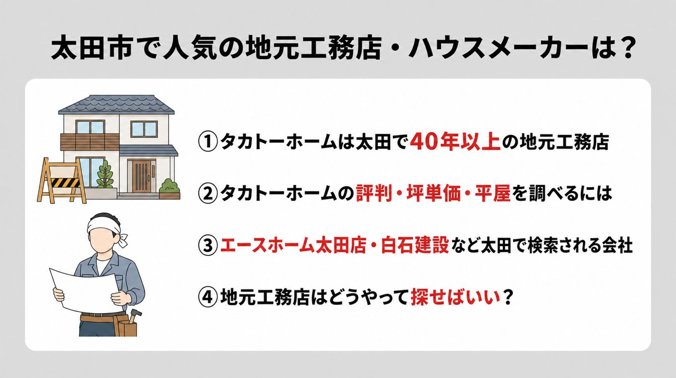 太田市で人気の地元工務店・ハウスメーカーは?