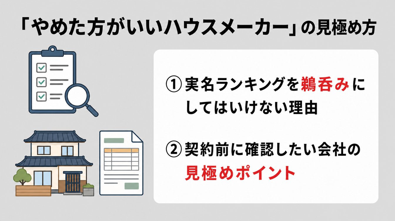 「やめた方がいいハウスメーカー」の見極め方