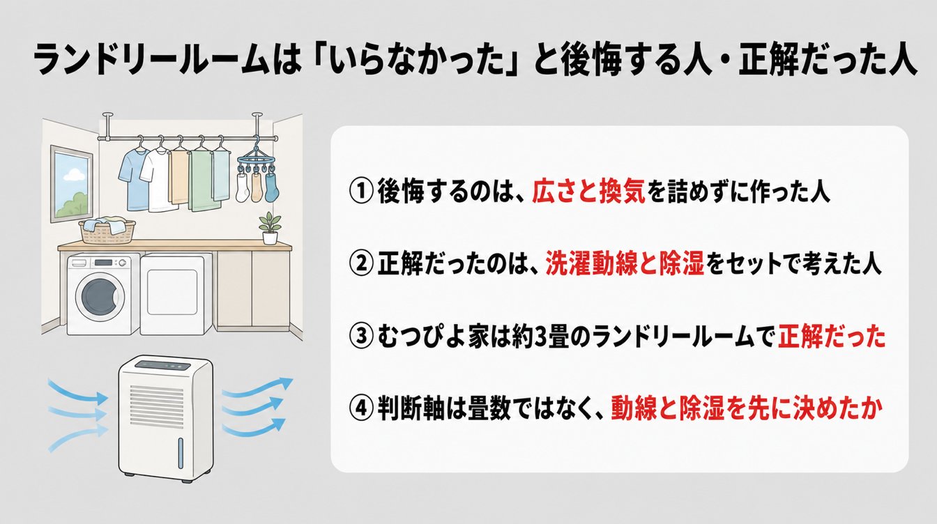 結論：ランドリールームは「いらなかった」と後悔する人と、作って正解だった人がいる