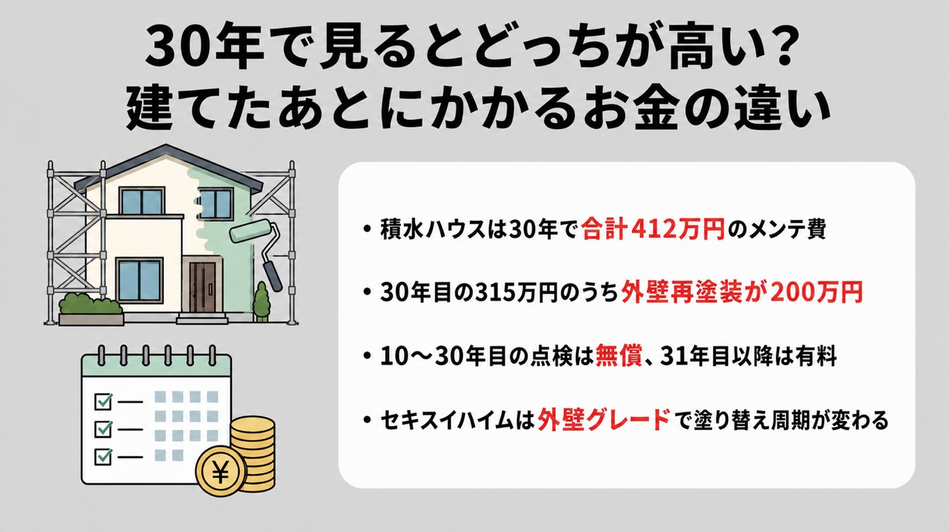 30年で見るとどっちが高い?建てたあとにかかるお金の違い
