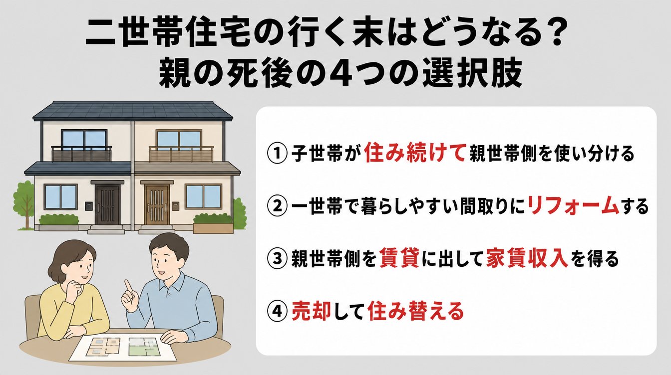 二世帯住宅の行く末はどうなる？親の死後の4つの選択肢