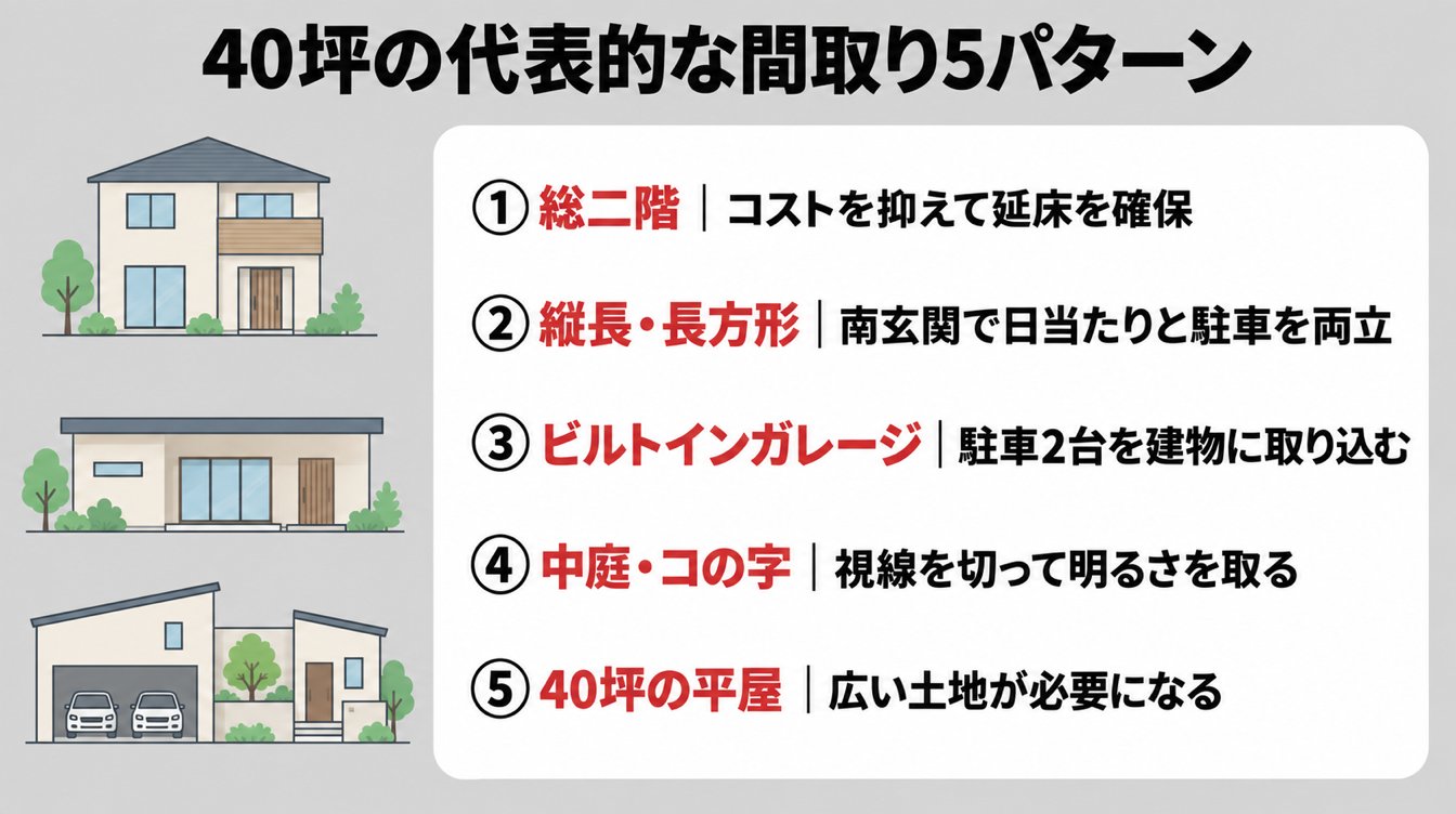 40坪の代表的な間取り5パターン|特徴と注意点を施主が解説