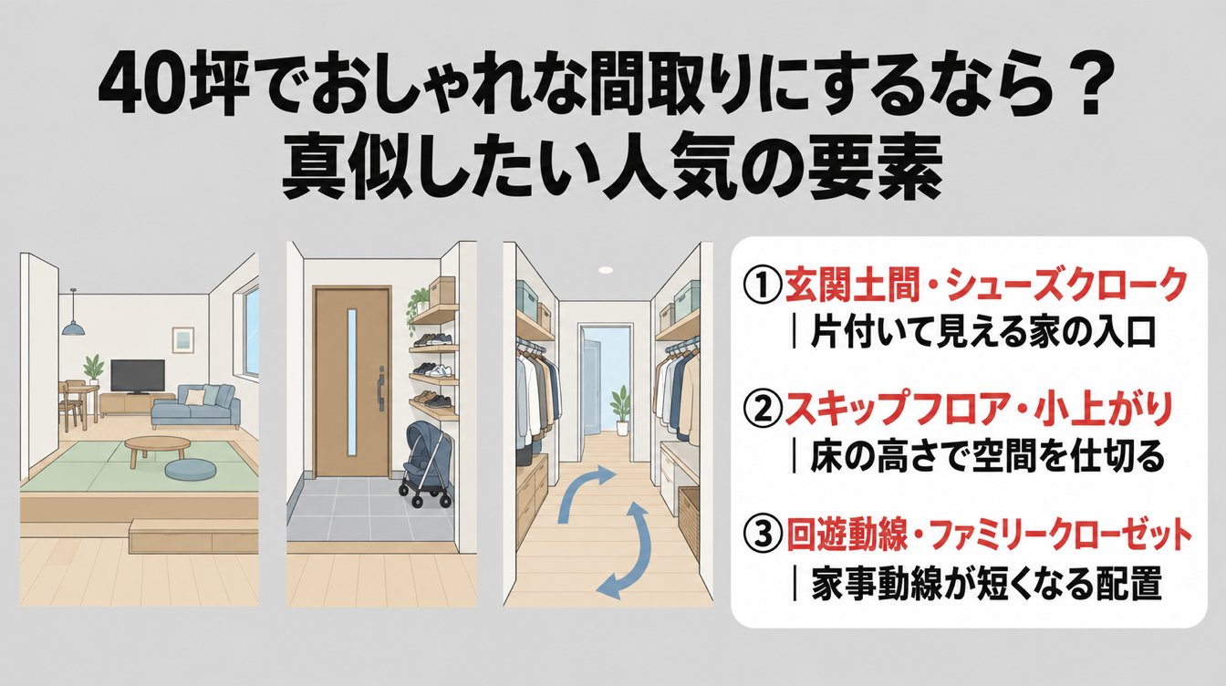 40坪でおしゃれな間取りにするなら?真似したい人気の要素