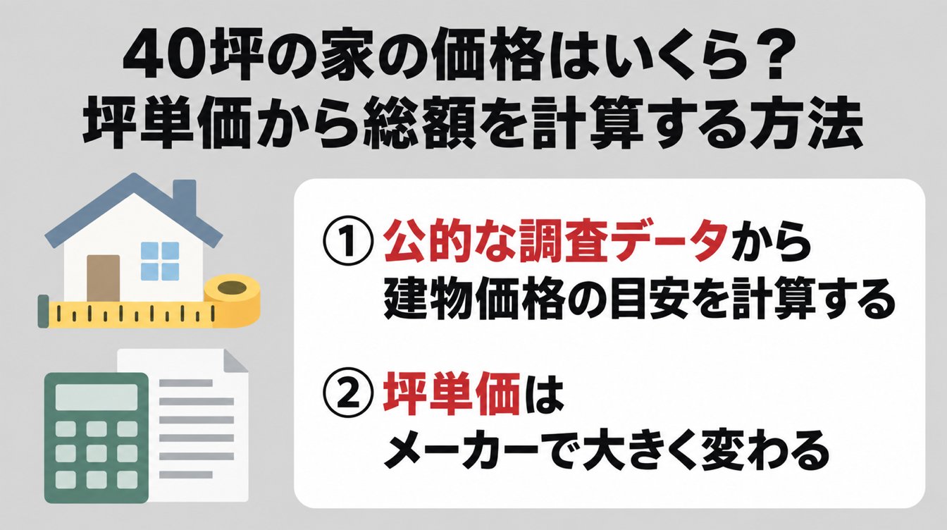 40坪の家の価格はいくら?坪単価から総額を計算する方法