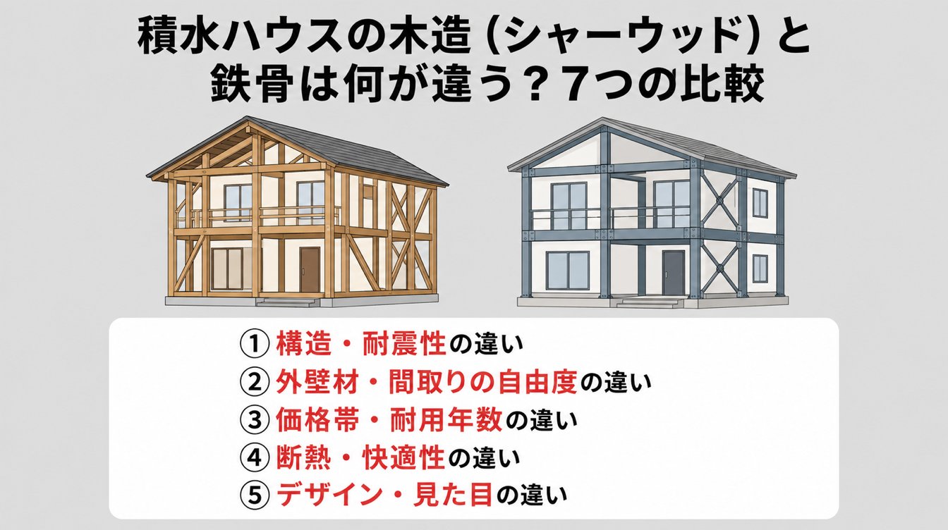 積水ハウスの木造（シャーウッド）と鉄骨は何が違う？7つの比較