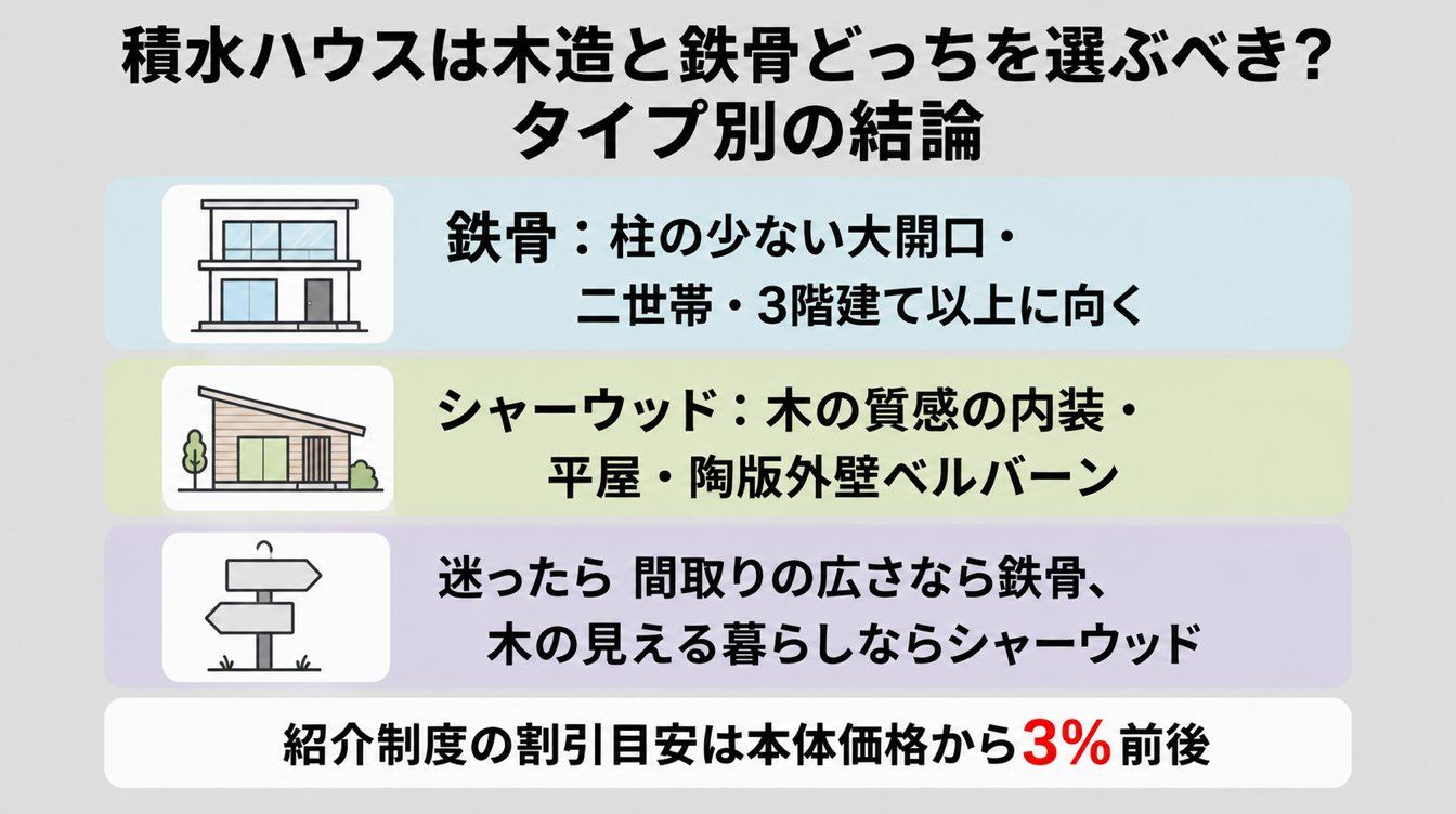 結局、積水ハウスは木造と鉄骨どっちを選ぶべき？タイプ別の結論