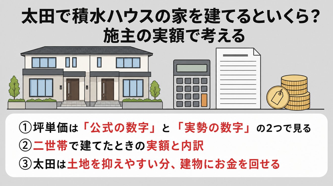 太田で積水ハウスの家を建てるといくら?施主の実額で考える