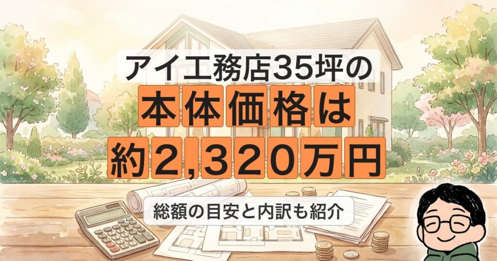 アイ工務店35坪の 本体価格は 約2,320万円