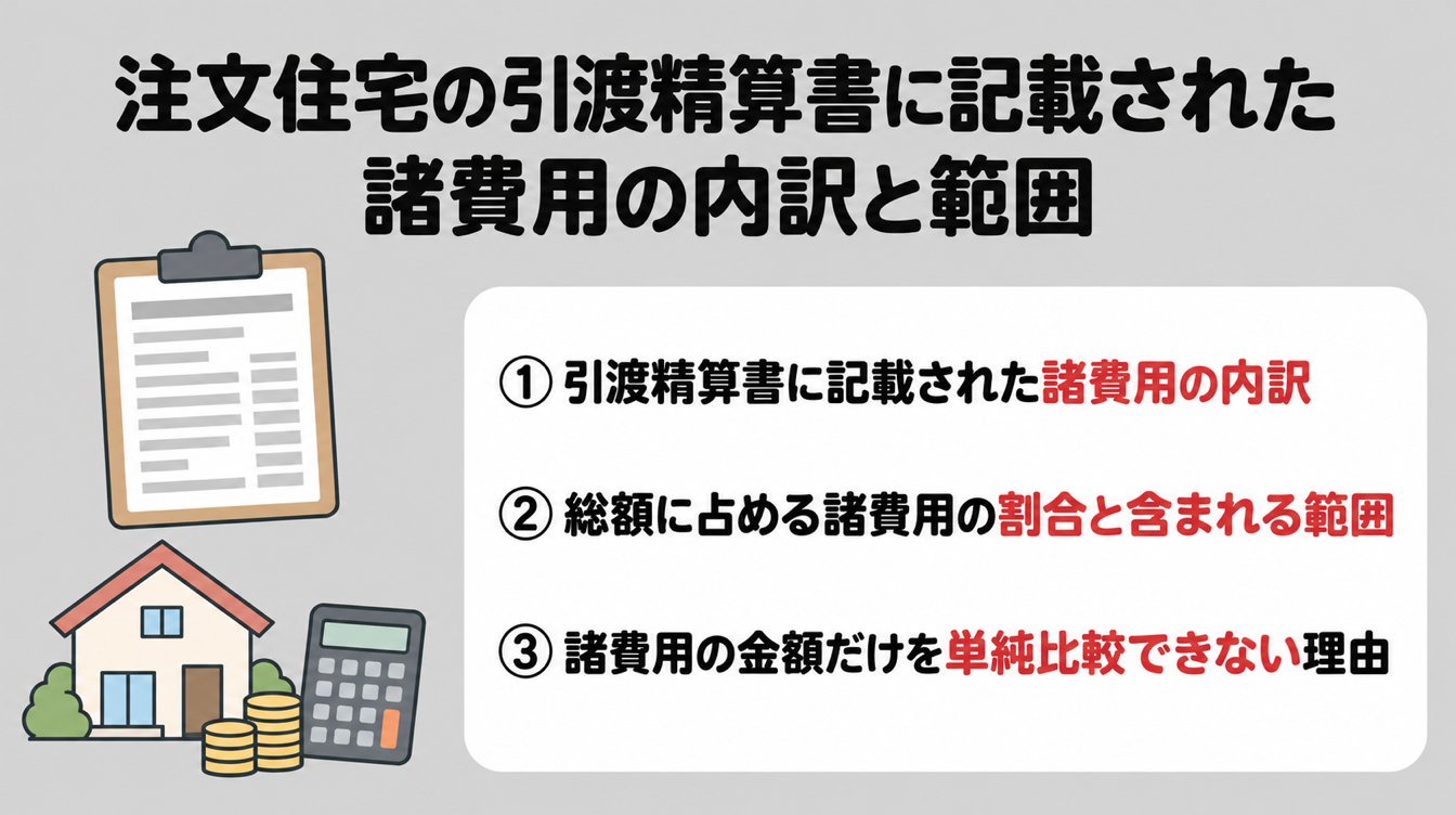 注文住宅の引渡精算書に記載された諸費用は85万9,268円