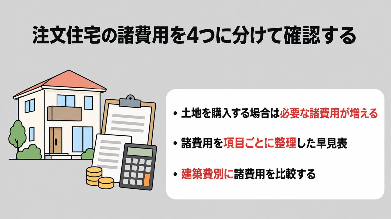 注文住宅の諸費用を4つに分けて確認する
