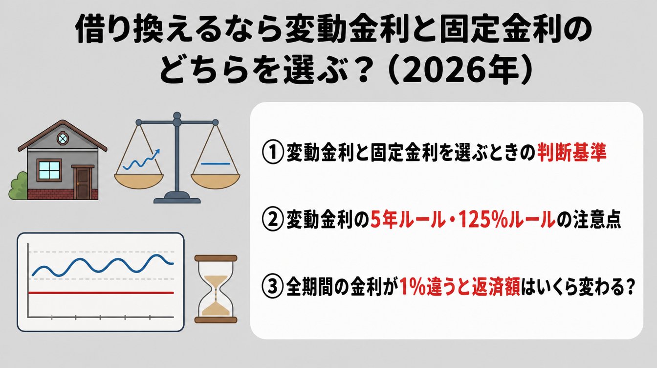 借り換えるなら変動金利と固定金利のどちらを選ぶ?(2026年)