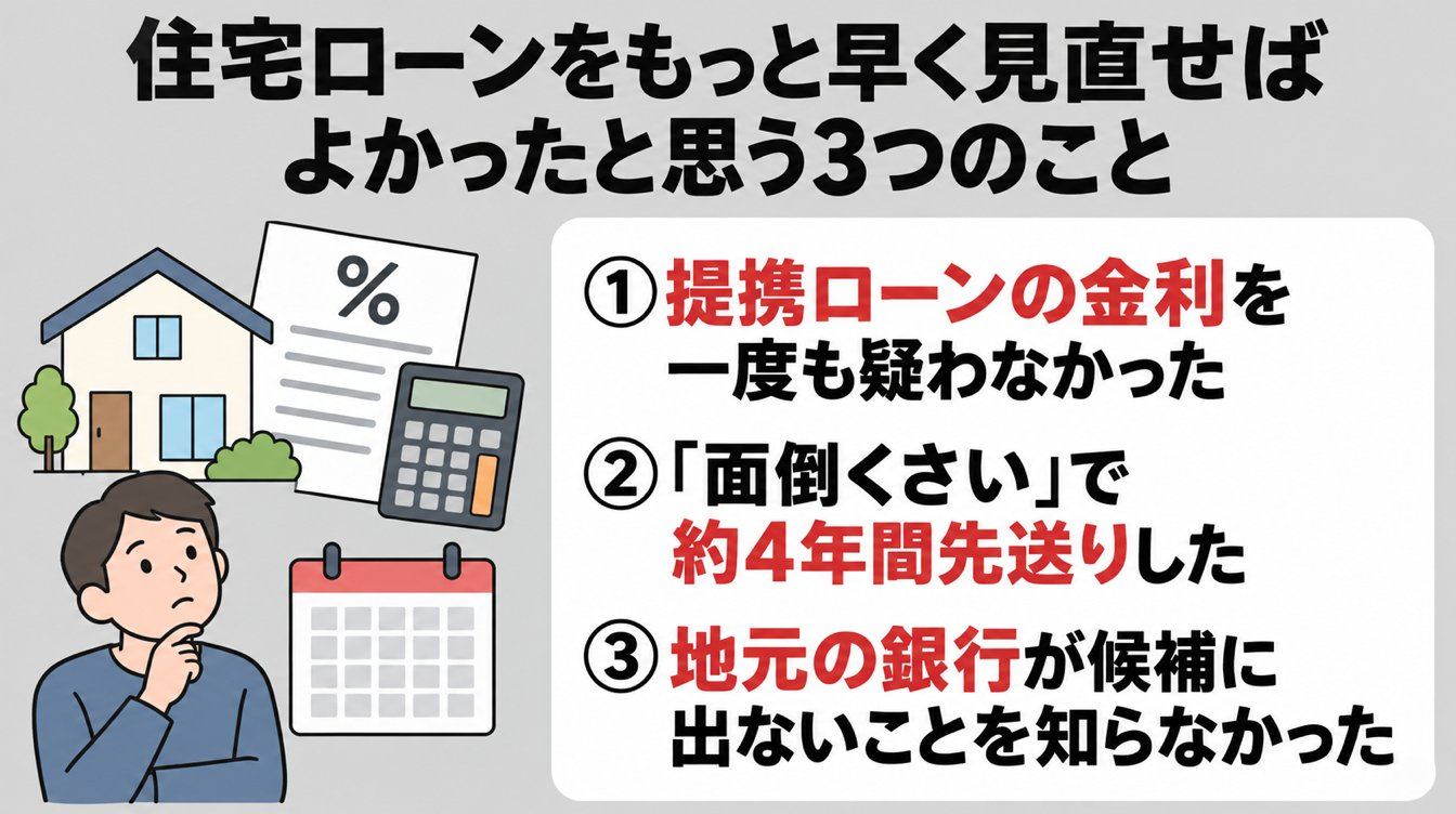 住宅ローンをもっと早く見直せばよかったと思う3つのこと