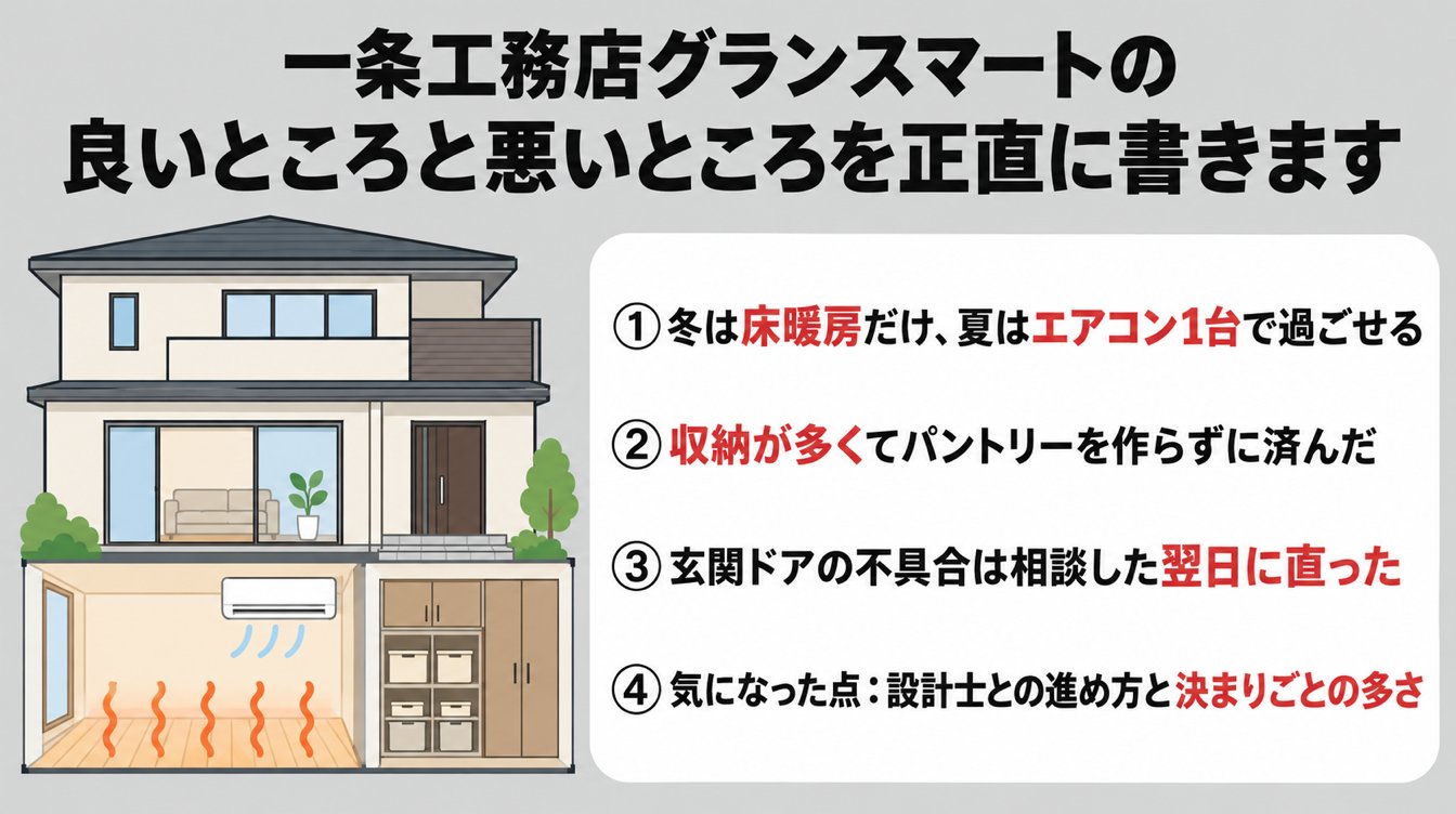 一条工務店グランスマートの良いところと悪いところを正直に書きます
