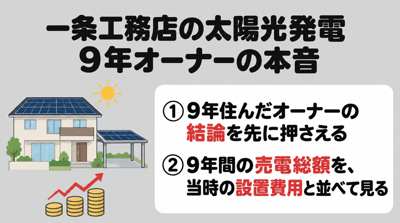 一条工務店の太陽光発電で後悔はある?載せて9年のオーナーの本音