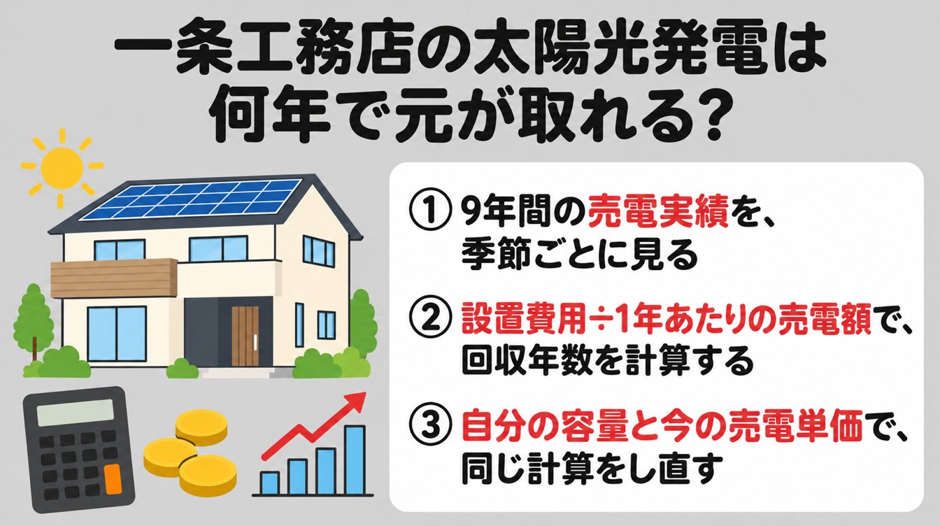 一条工務店の太陽光発電は何年で元が取れる?