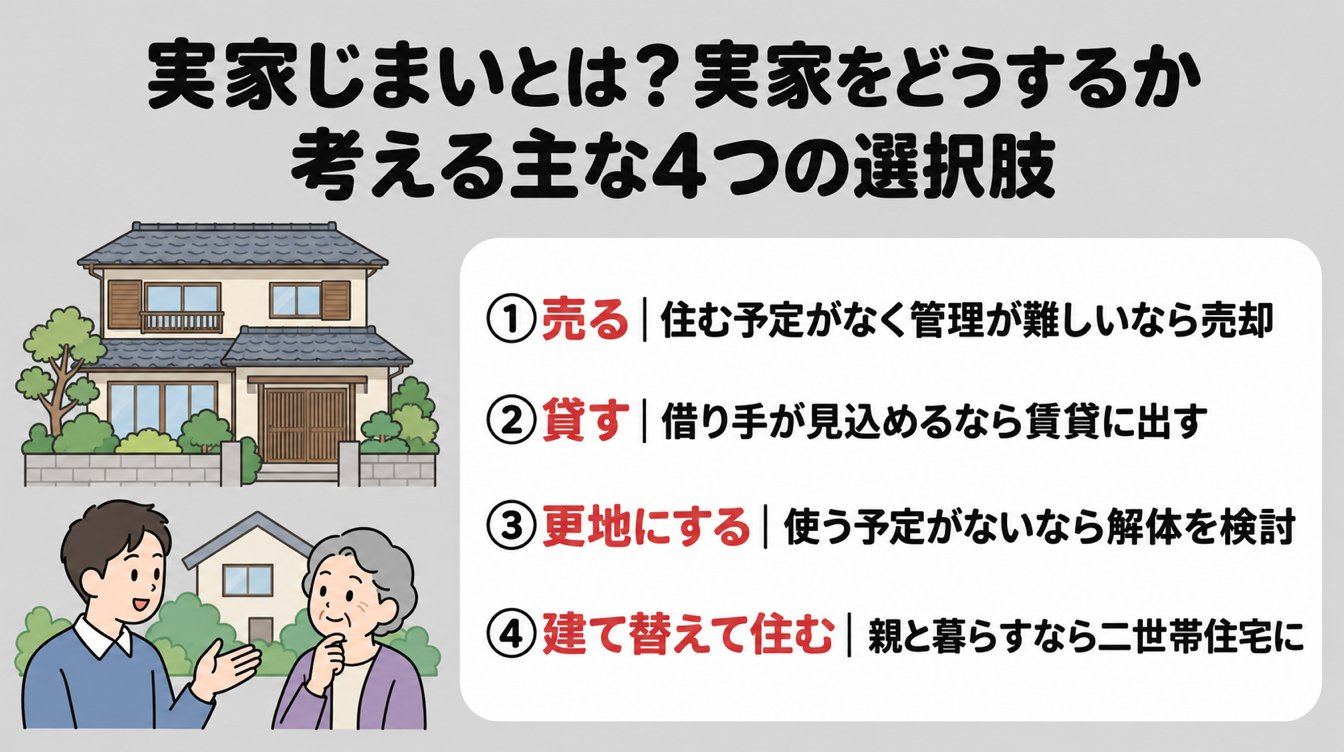 実家じまいとは？実家をどうするか考える主な4つの選択肢