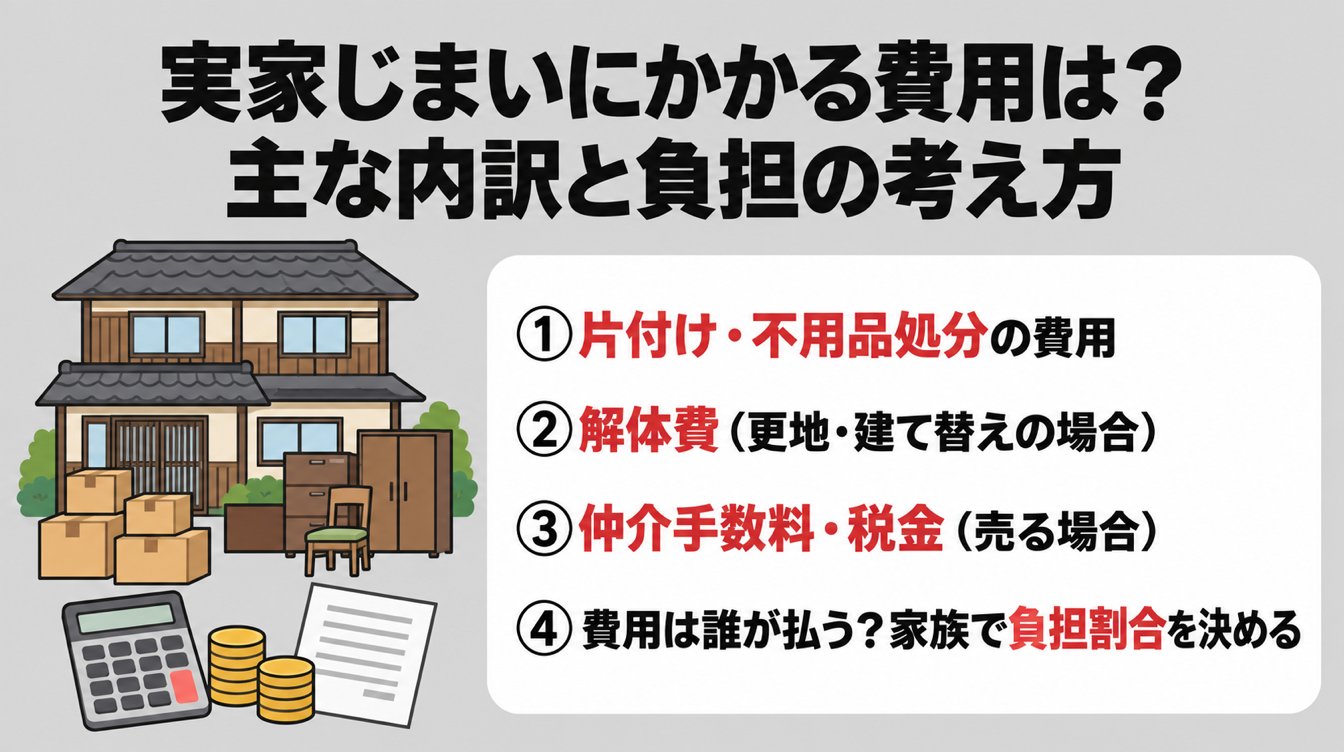 実家じまいにかかる費用は？主な内訳と負担の考え方