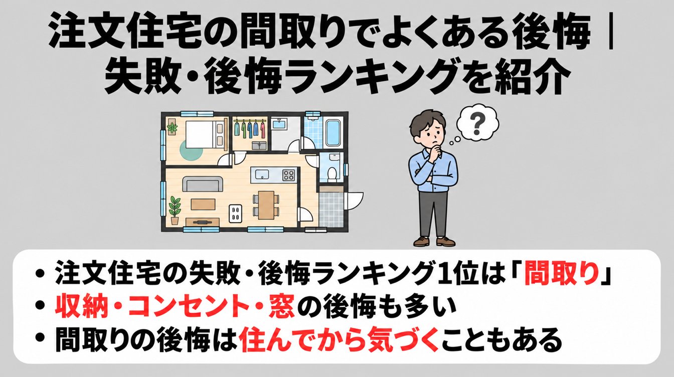 注文住宅の間取りでよくある後悔｜失敗・後悔ランキングを紹介